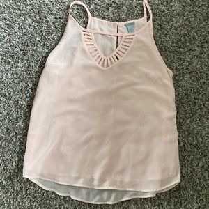 Blush pink causal girls night out tank top